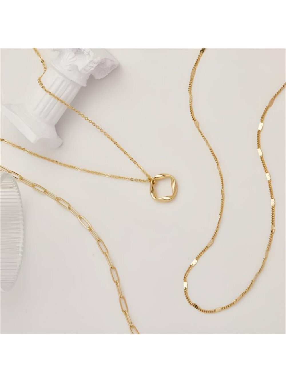 Layered Gold Necklaces for Women,Stackable Dainty 14K Gold Silver Plated Trendy - Picture 7 of 8
